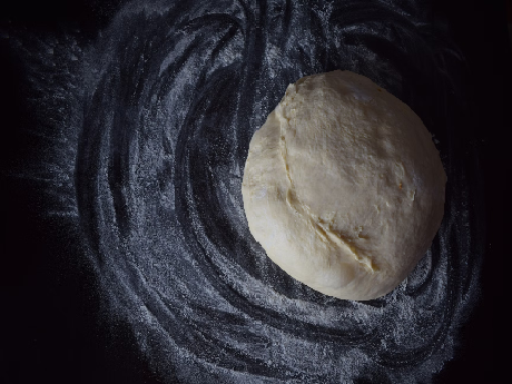 dough on a flat surface