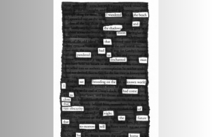 blackout poetry using a page from The Great Gatsby