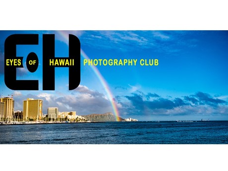 Eyes of Hawaii Photography Club logo with view from Magic Island towards Waikiki