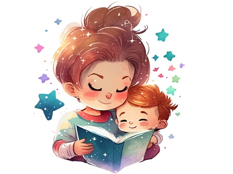 Mom and Child reading