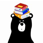 Bear with books on head