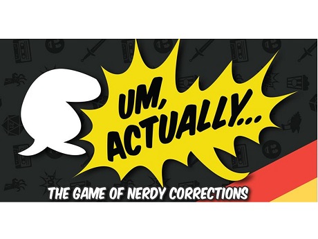 Um, Actually logo: yellow on black background