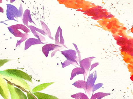Paige Su watercolor flower leis