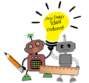 robots designing with a ruler and pencil