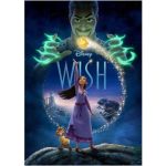 Movie poster for Disney's Wish; young girl in purple dress, star flying around her.