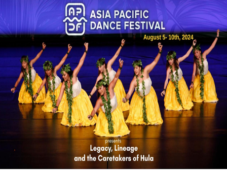 Image of hula halau on a stage