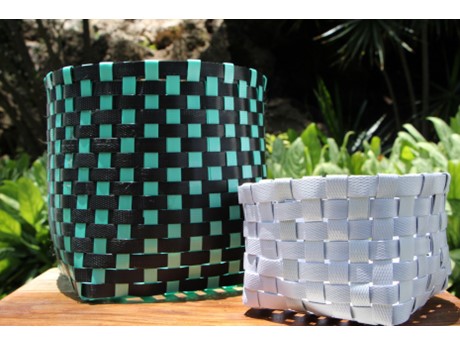 two handmade baskets