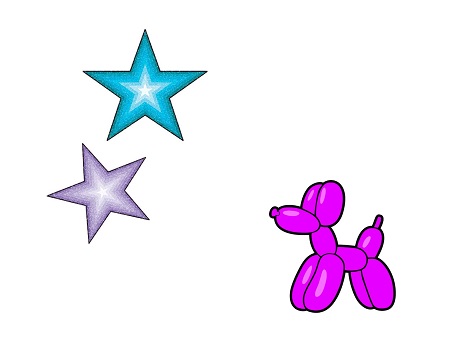 Glitter Star Tattoos and Balloon Dog
