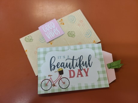 card and notebook