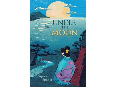 book cover title under the moon Japanese scene
