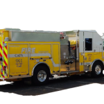 yellow firetruck side view