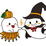 Illustration of two ghosts dancing