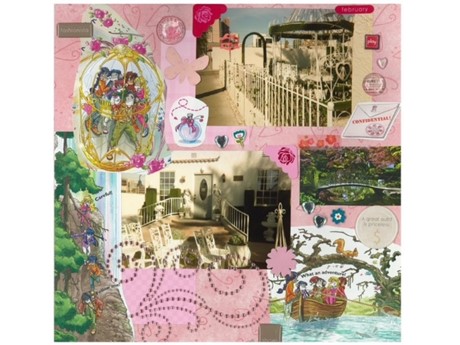 pink collage scrapbooking