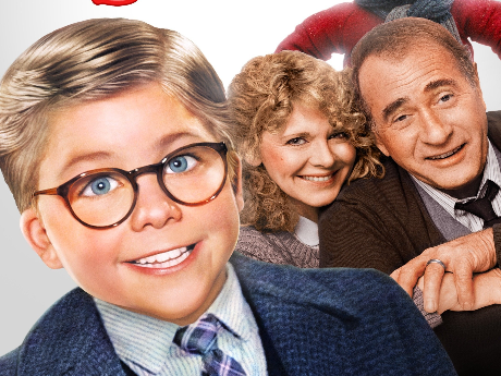 Ralphie, Mom and the Old Man from the DVD cover of, "A Christmas Story."