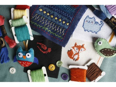 embroidery samples and supplies