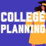 Illustration of high school graduate in yellow cap and gown with "College Planning" in text over the image.