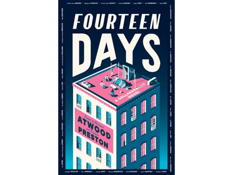 book cover with square apartment building