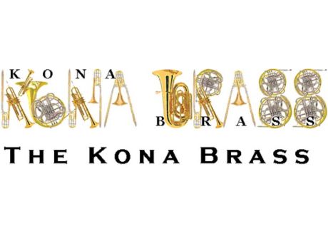 test Kona Brass, text shaped like brass instruments