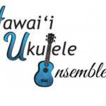 Text hawaii ukulele ensemble blue letters, blue ukulele image
