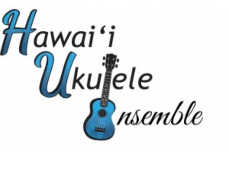 Text hawaii ukulele ensemble blue letters, blue ukulele image