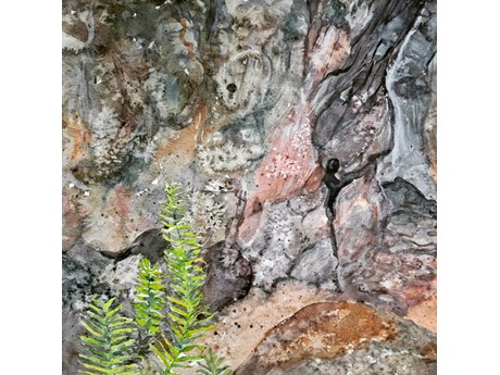 painting of rock wall