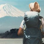 man with Mt. Fuji