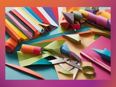 colored photo of paper scraps