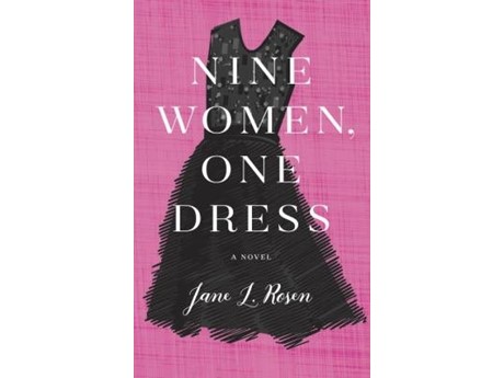A black dress on a pink background