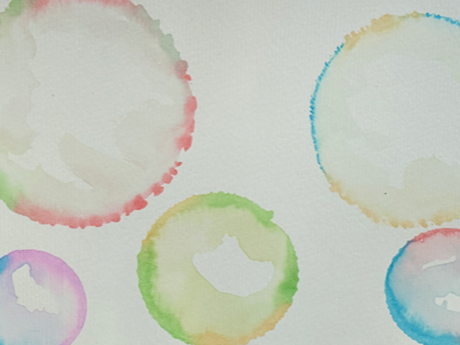multi-colored watercolor circles