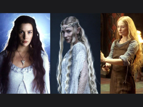 Three women characters from Lord of the Rings.