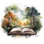 Book featured in magical forest