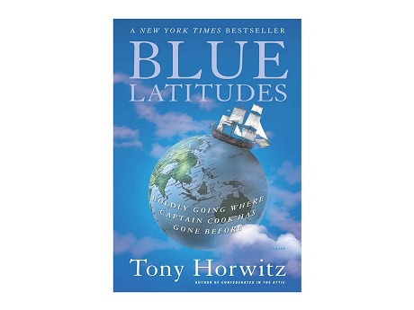Color image of front cover of the book Blue Latitudes: Boldly Going Where Captain Cook Has Gone Before by Tony Horowitz