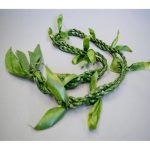 Color photo of hili-style ti-leaf lei