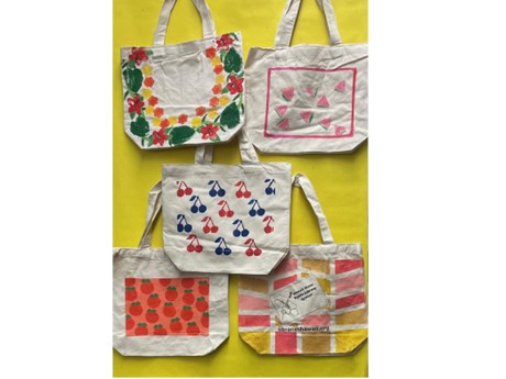 Stamped Canvas Tote Bags