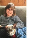 Poet Susan Schultz and her dog Lilith
