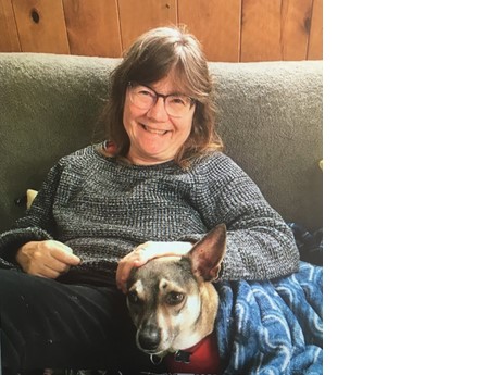 Poet Susan Schultz and her dog Lilith