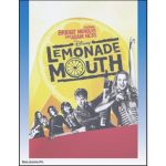 five band members with their respective instruments against yellow background (lemonade mouth movie poster)