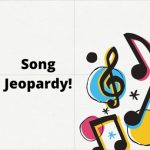 song jeopardy text with music notes