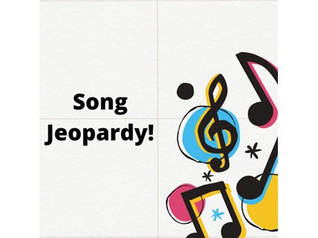 song jeopardy text with music notes