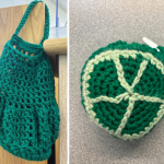 Green Crocheted Bag and Crocheted Lime