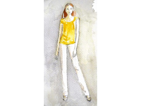 Sketch of a fashion model