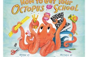 Book cover featuring illustrated octopus holding various school supplies in each arm.