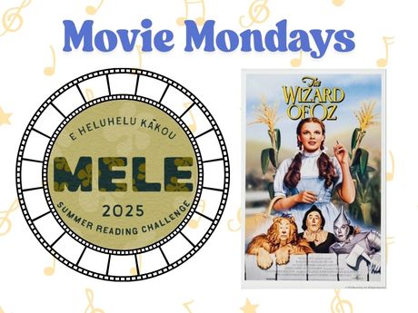 Wizard of Oz movie poster next to the Mele summer reading logo.