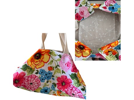 flower colored tote bag for food