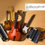 Various musical instruments with Music for Life Foundation logo
