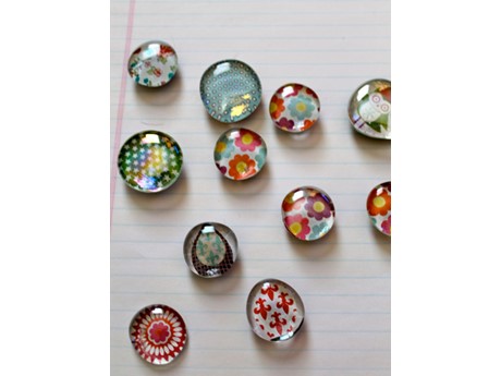 flower, stars, and owl stone magnets