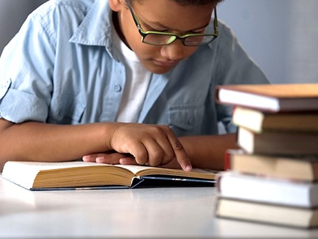 Male student studying