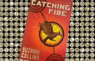 Catching Fire book with rhinestones decorating the cover.