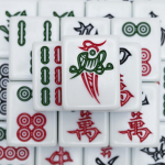 Stack of mahjong tiles.