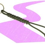 Green paracord snake knot keychain